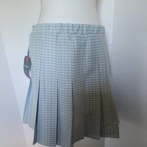 REWIND JUNIOR BOX PLEATED BLUE PLAID ABOVE THE KNEE WOMENS'S SKIRT SIZE LARGE